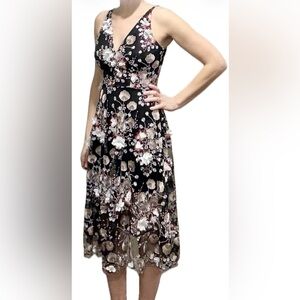 Dress the Population Floral Black Dress XS
